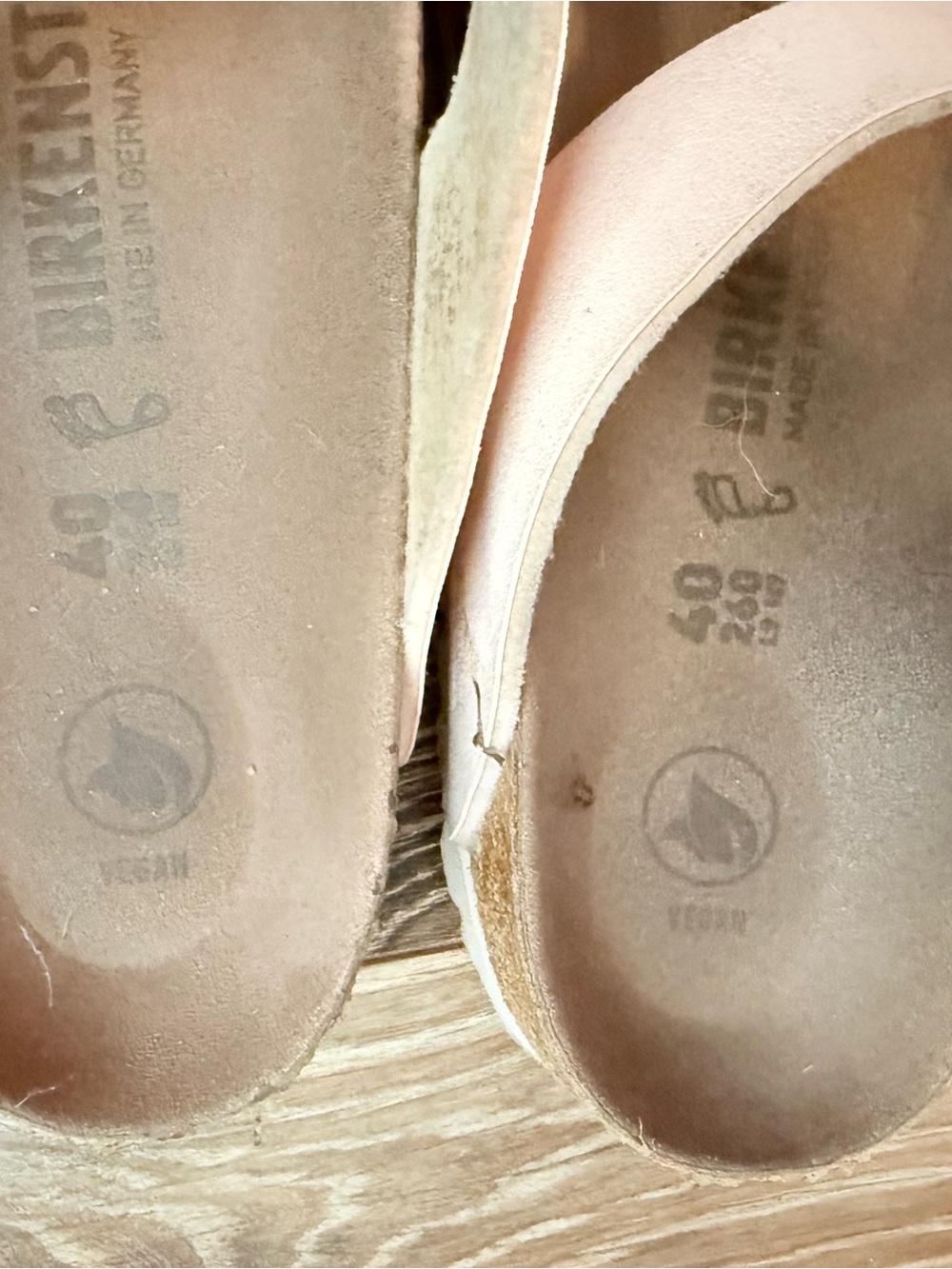 Birkenstock Light Beige/Blush Thong Sandals - Picture 3 of 3